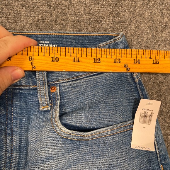 Old Navy High Rise OG Straight Ankle Jeans Women's Size 16 Short New - Picture 2 of 9